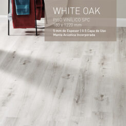 White Oak Piso Vinílico De SPC Con Manta Acústica Incorporada